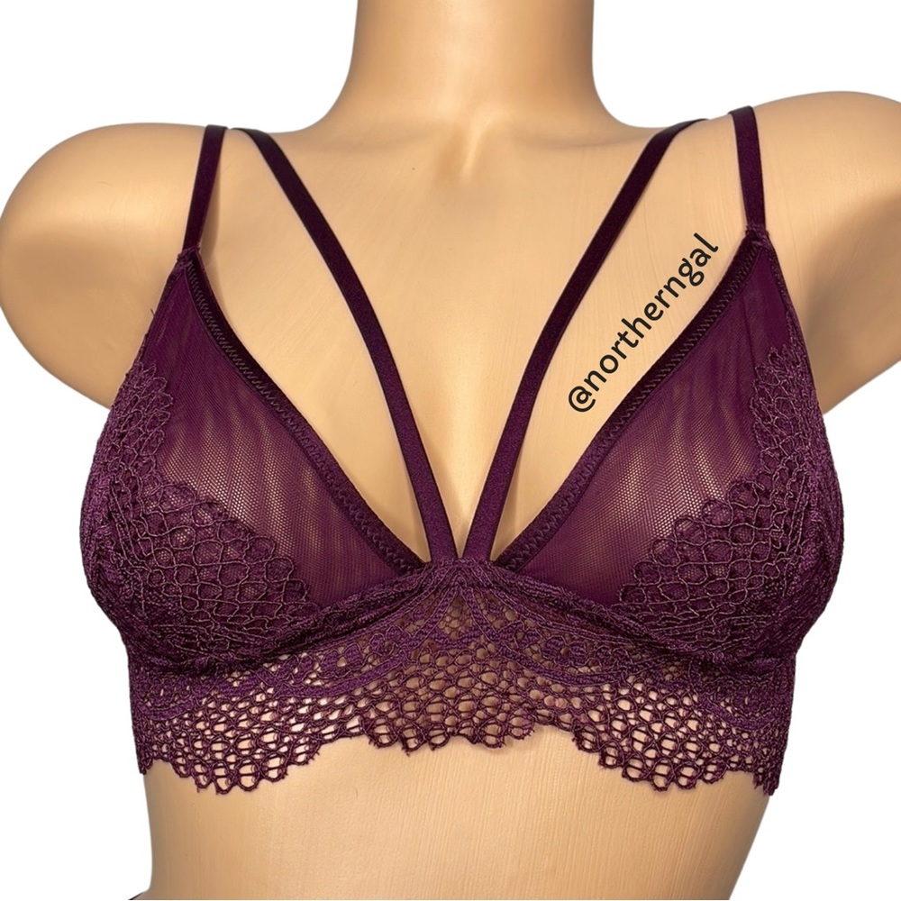 Victoria's Secret Crochet Lace Bralette in Plum - Picture 4 of 13